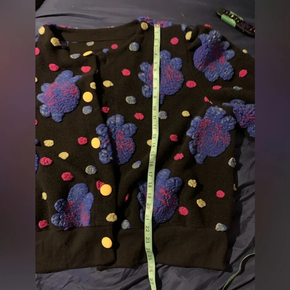 Fashion Nova 5X Teddy Jacket with Playful colorful abstract floral fuzzy Design - Picture 9 of 12